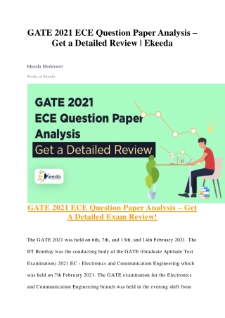 GATE 2021 ECE Question Paper Analysis – Get a Detailed Review