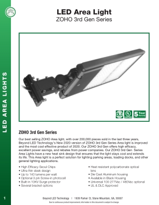 LED Area Light  ZOHO 3rd Gen Series