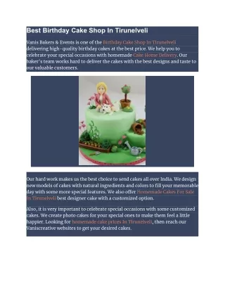 Best Birthday Cake Shop In Tirunelveli