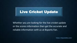 Live Cricket Update