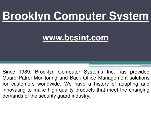 Brooklyn Computer System Offer Excellent Guard Tracking App