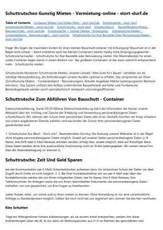 Schuttrutsche - Zum Abtransport Von Bauschutt - stort-slurf