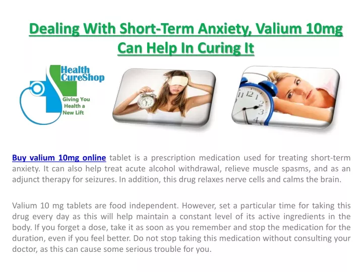 dealing with short term anxiety valium 10mg