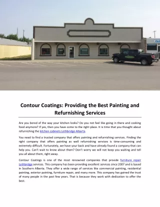 Contour Coatings: Providing the Best Painting and Refurnishing Services