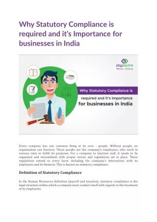 Why Statutory Compliance is required and it’s Importance for businesses in India