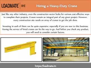 Hiring a Heavy-Duty Crane