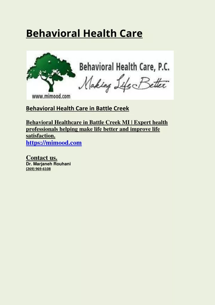 behavioral health care