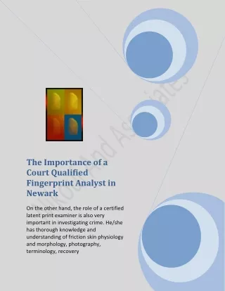 The Importance of a Court Qualified Fingerprint Analyst in Newark