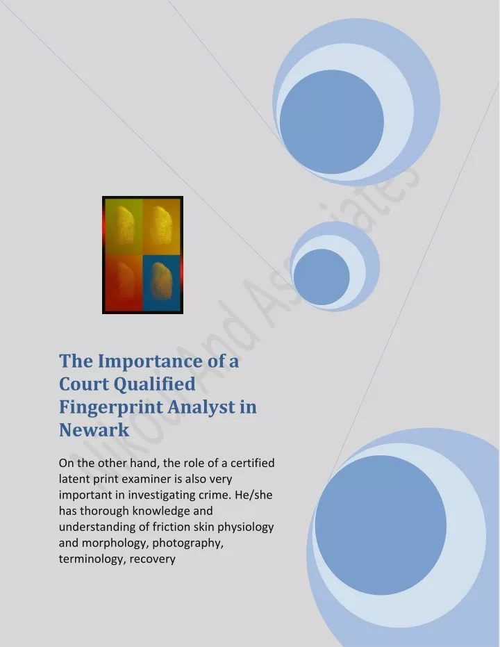 the importance of a court qualified fingerprint
