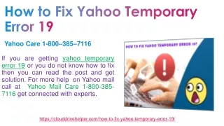 how to fix yahoo temporary error 19
