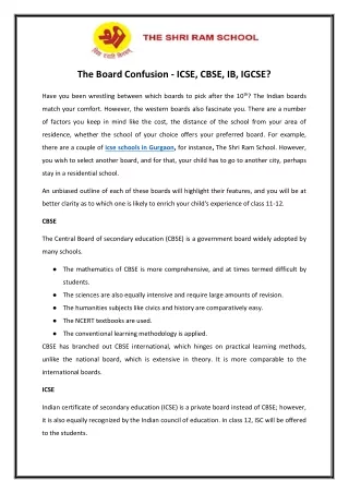 the board confusion icse cbse ib igcse