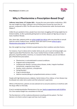 press release 2 dr2bthin com