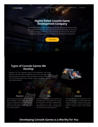 Console Game Development  Company In India- DxGameStudio