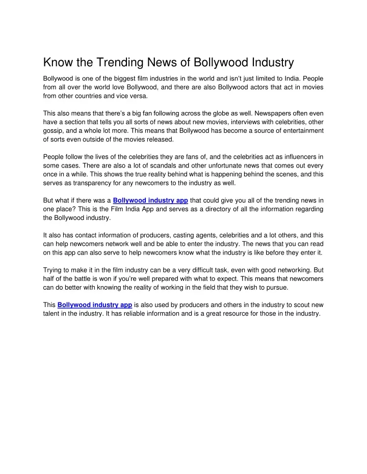 know the trending news of bollywood industry