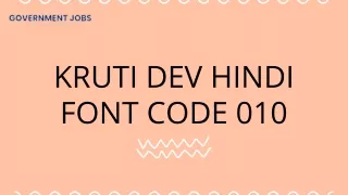 Kruti Dev Hindi Font code 010