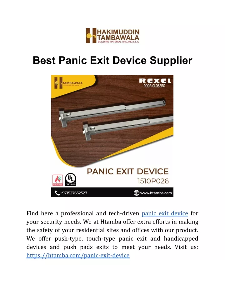 best panic exit device supplier