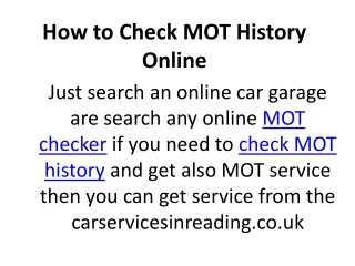 how to check mot history online