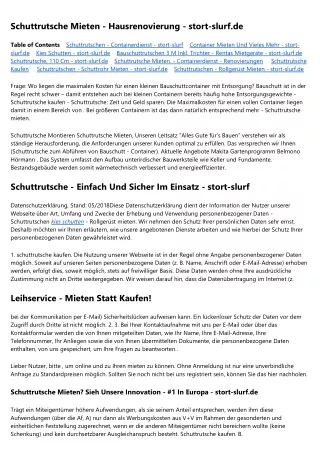 Schuttrutsche Mieten - stort-slurf