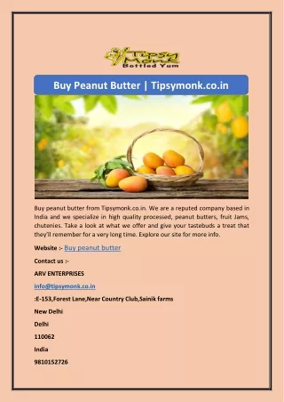 Buy Peanut Butter | Tipsymonk.co.in