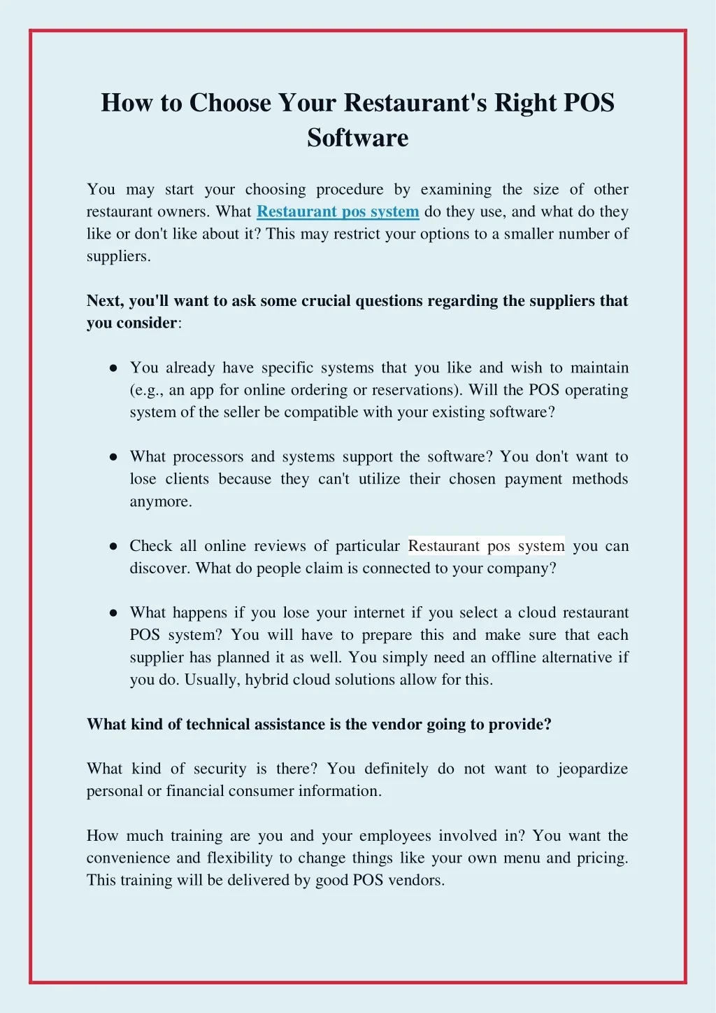 PPT - How to Choose Your Restaurant's Right POS Software PowerPoint ...