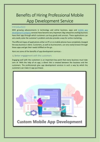 benefits of hiring professional mobile
