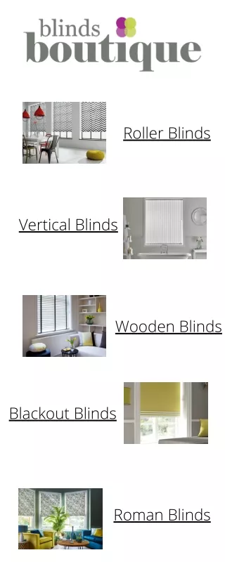 Buy All Types of Made To Measure Window Blinds - Blinds Boutique