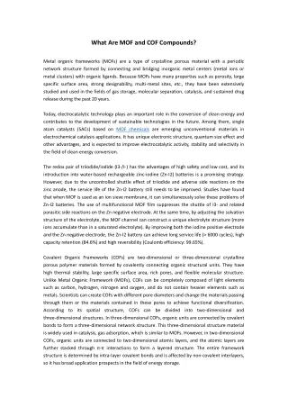 what are mof and cof compounds