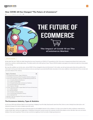 How COVID-19 Has Changed “The Future of eCommerce