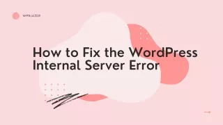 WordPress Internal Server Error