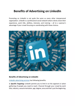 Benefits of Advertising on LinkedIn