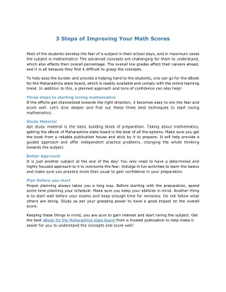 3 Steps of Improving Your Math Scores