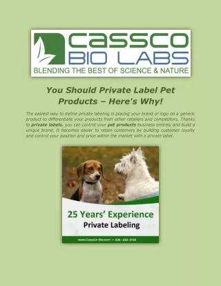 You Should Private Label Pet Products – Here's Why!