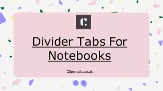 Divider Tabs for Notebook - Clipmatic