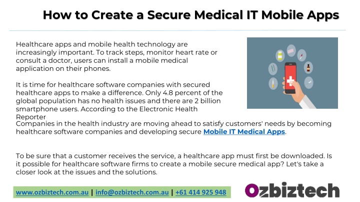 how to create a secure medical it mobile apps
