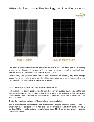 What is half-cut solar cell technology, and how does it work
