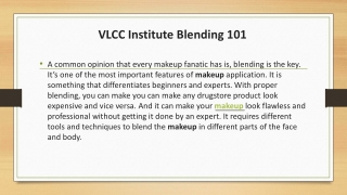 vlcc institute blending 101