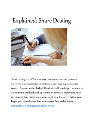 Explained- Share Dealing