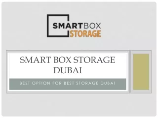 Smart box storage Dubai, Storage facilities in Dubai