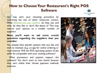 how to choose your restaurant s right pos software