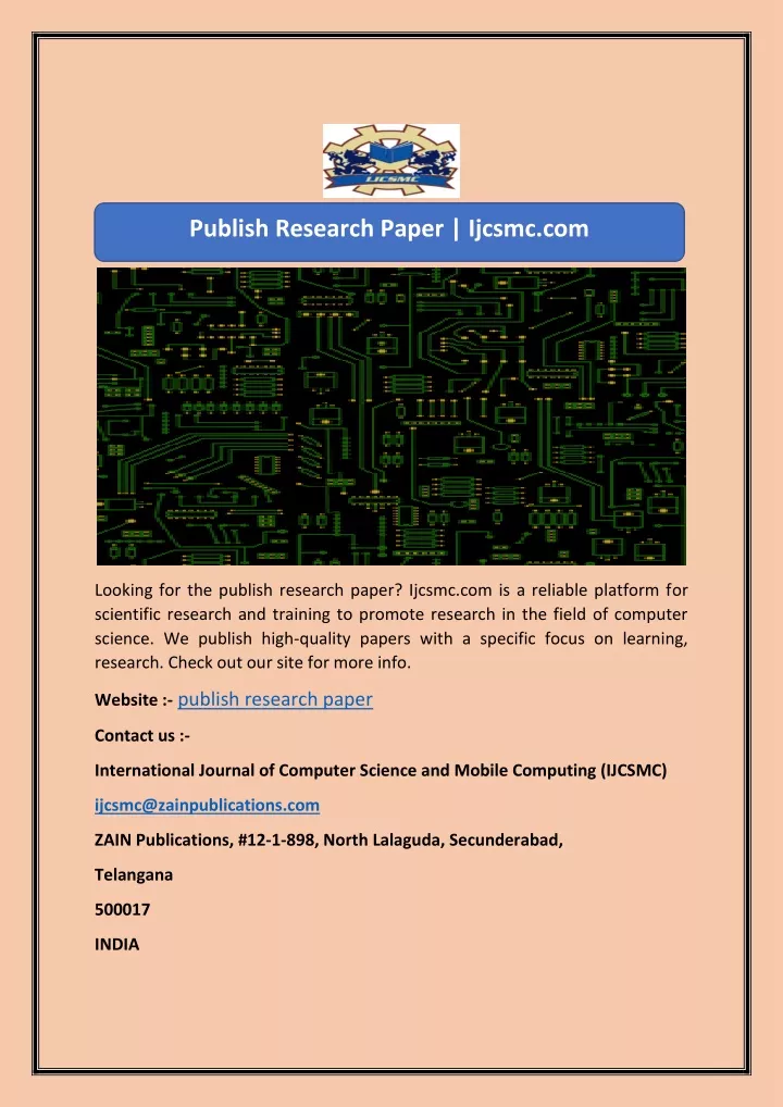 publish research paper ijcsmc com
