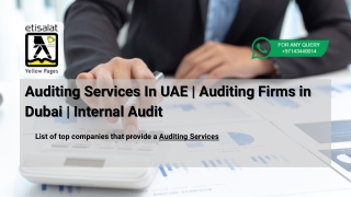 Auditing Services - UAE | Auditing Firms in Dubai | Internal Audit