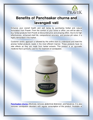 benefits of panchsakar churna and lavangadi vati