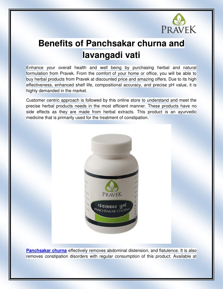 benefits of panchsakar churna and lavangadi vati
