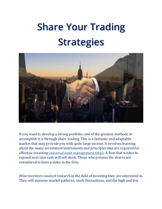 Share Your Trading Strategies