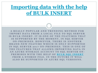 Importing data with the help of BULK INSERT