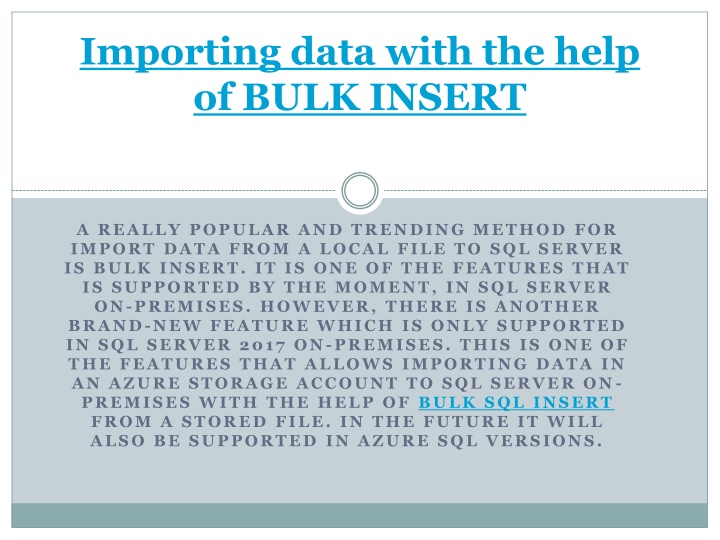 importing data with the help of bulk insert