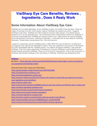 visisharp eye care benefits reviews ingredients
