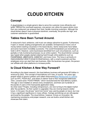 cloud kitchen