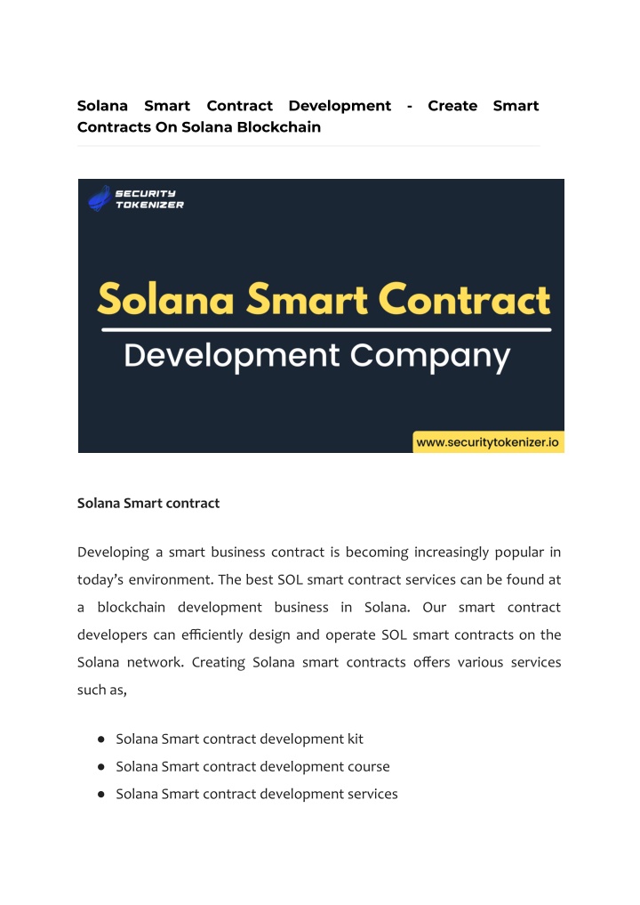 solana contracts on solana blockchain