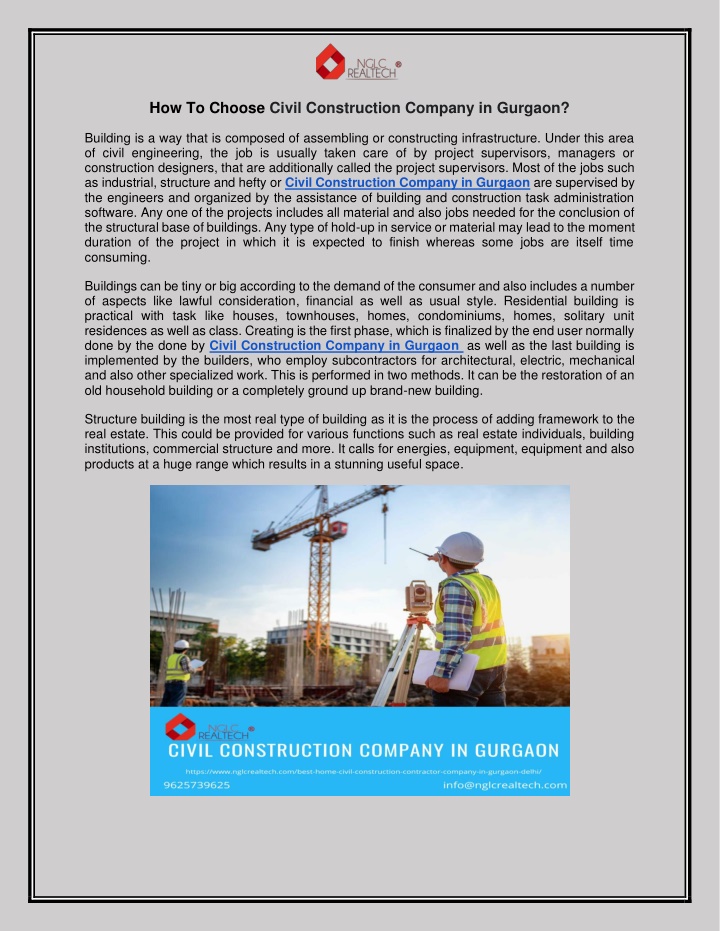 how to choose civil construction company